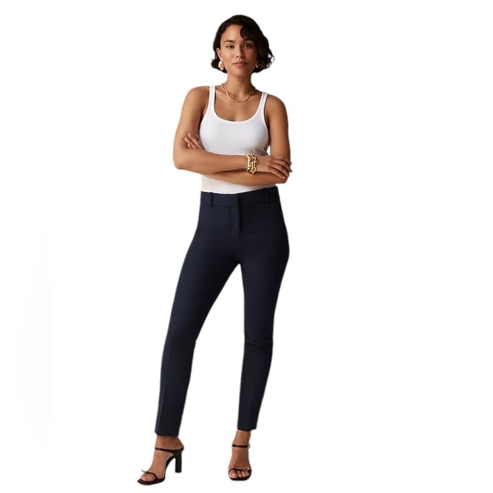 J. CREW Cameron Slim Cropped Pant in Four-Season‎ Stretch in Black Size 10